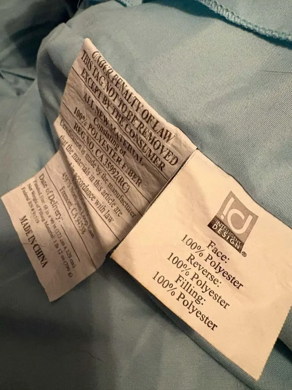 Intelligent Design Light Blue Ruffled Twin/Twin XL Comforter Set